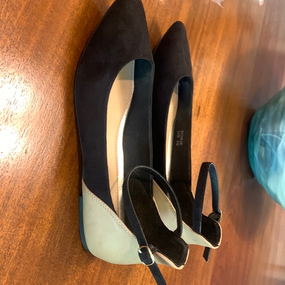 Shoe Dazzle Dorie  ankle strap flat shoes